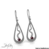 Garnet Snake Silver Earrings and Studs by JollyRolly