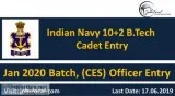 Indian Navy 102 B.Tech Cadet Entry 2020 Jan Batch (CES) Officer 