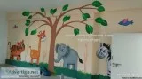 kids play school wall painting in Hyderabad