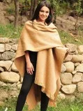 Suri Alpaca Ruana Wrap Shawl Beautiful Caramel 115