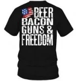 15% OFF - TRENDY GUN FLAG SHIRT (FREEDOM BEER BACON). AVAILABLE 