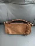Vintage Vintage Ruehl Suede Leather Barrel Crossbody Bag
