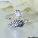 Moonstone Ring Hoops Of Nature-GSJ