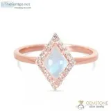 14K ROSE GOLD VERMEIL MOONSTONE RING - FELICITY