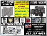 Hot Water Heater gas or electric Repair Service