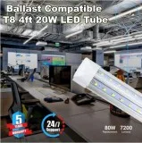 Install T8 8ft V Shape LED Tube 60W Integrated 6500k Clear For L
