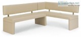NEW off white leather dining corner bench