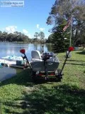 10ft aluminum Jon boat w2 motors and trailer