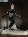 Ceramic Skier Statue