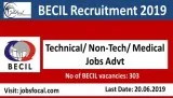BECIL Recruitment 2019 &ndash20 (303) Technical Non-Tech Medical