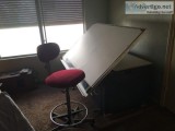 Drafting table and stool