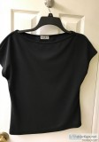 BCBG Paris Womens Black 100% Polyester Sz L Blouse Top Made in U