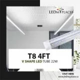 Install Energy-Efficient 22W V Shape LED Integrated Tube