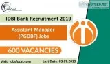 IDBI Bank Recruitment 2019 -20 (600) Assistant Manager (PGDBF) J