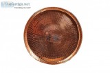 Nutristar Pure Copper Thali Hammered Diameter  14 Inches