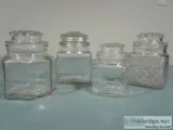 APOTHECARY STORAGE JAR CANISTERS W LIDS-4