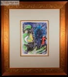 Profile With Red Child Original Lithograph by Marc Chagall