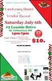 Vendors bazarr and lasagna dinner
