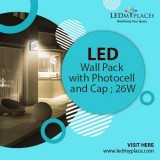 Get this 1-Pack LED Wall Pack with Photocell and Cap - 26W 5700K
