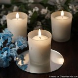 Candle with Glass Holder 12 Pack - White