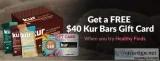 Get a FREE Kur Bars Gift Card By Healthy-Finds