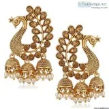 MEENAZ Gold Plated Brass Earrings for Women