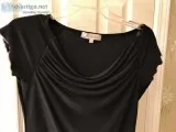 Dressbarn Women&rsquos Blouse Sz S Drape Cowl Neck Black Top
