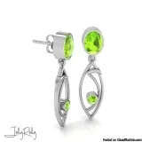 Peridot Eyes Silver Earrings and Studs by JollyRolly