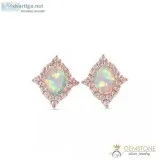 14K ROSE GOLD VERMEIL OPAL EARRING-DIFFERENCE