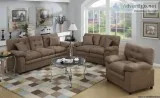 &quotWholesale&quot  3-Pcs Sofa Set Dark Brown Micro-Suede