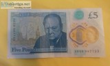 Extremely  Rare Note Five Pounds AB58887733