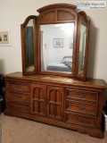 Solid 9 drawer dresser with mirror