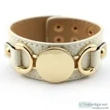 Snap Button Leather Wrap Cuff Bracelet By Loxlux Jewelry