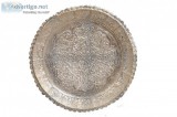 Silver Coated Handcrafted Brass Parat Thali Plater Plate