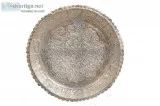 Silver Coated Handcrafted Brass Parat Thali Plater Plate