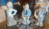 Set of 3 Porcelain Clowns Figurines -Tenora Valencia
