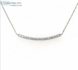 Diamond Curved Bar Necklace in 14kt. White Gold (0.50ct. tw.)