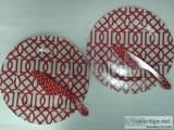 2 MELAMINE CAKE PLATTER PLATE and SERVER SET