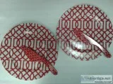 2 MELAMINE CAKE PLATTER PLATE and SERVER SET