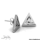 Wind Triangle Silver Earrings and Studs by JollyRolly