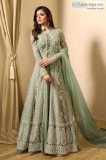 Fashionable Partywear Light Green Colour Full Long Anarkali Suit
