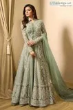Fashionable Partywear Light Green Colour Full Long Anarkali Suit