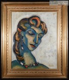 Portrait of Helen Original Oil Painting by Ernest Lothar Framed