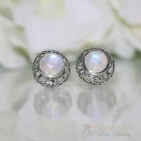 Moonstone studs- Vintage Aura - GSJ