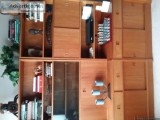 Teak wood bookcase wall unit Scandinavian design