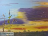 Milkweed large framed oil on canvas