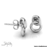 Interlocked Forever Silver Earrings and Studs by JollyRolly