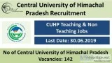 Central University of Himachal Pradesh Recruitment 2019 (142) CU