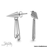 Cone and Chain Silver Earrings and Studs by JollyRolly