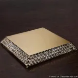 15&quot Bejeweled Gold Flat Crystal Beaded Stainless Steel Chand
